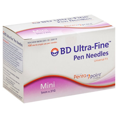 Bd Uf Iii Pen Needles Mini 3/16 - 100 CT - Image 1