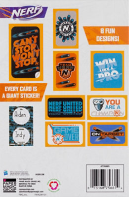 Pmg Nerf Giant Sticker Cards - 16 CT - Image 4