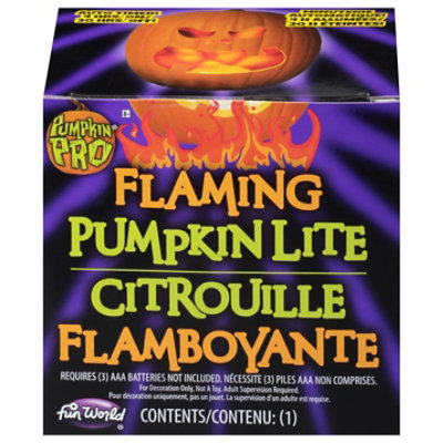 Fun World Holiday Times Flaming Pumpkin Lite Multi Color EffeCounts 1 Count – Each - Image 1