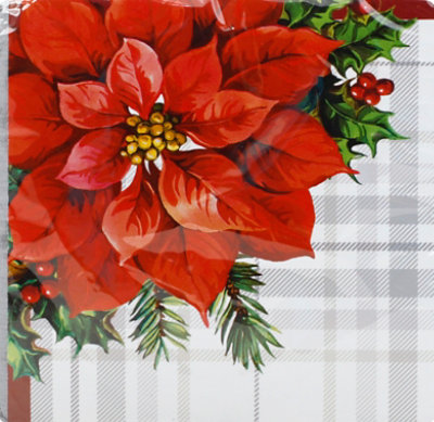 Signature SELECT Poinsettia Beverage Napkins - 16 Count - Image 2