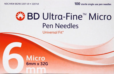 Bd Pen Needle Micro 32g X 6mm - 100 CT - Image 2