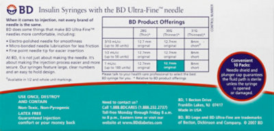 Bd Ultra Fine Syringe 1cc - 100 CT - Image 3