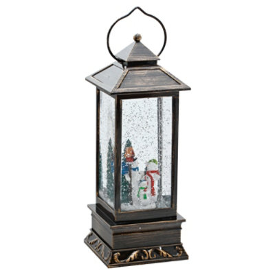 Signature SELECT 11 Inch Lu Square Winter Globe Lantern - Each - Image 1