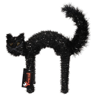 Seasonal Celebrations Fuzzy Tail Tinsel Cat 15 Inch 1 Count - Each - Image 1