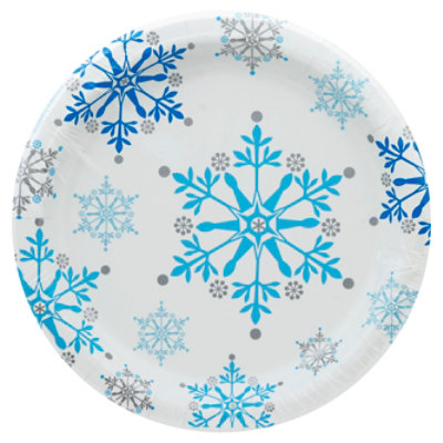 Creative Snowflake Swirls 7 Inch Plate - 8 CT - Image 1