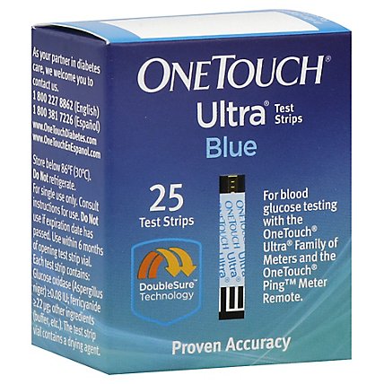Onetouch Ultra Test Strips Blue - 25 CT - Image 1