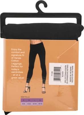 Hanes Med Cttn Legging Blk Val - 1 EA - Image 3