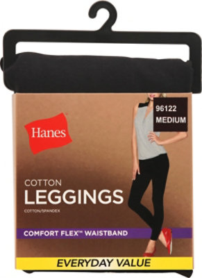 Hanes Med Cttn Legging Blk Val - 1 EA - Image 2