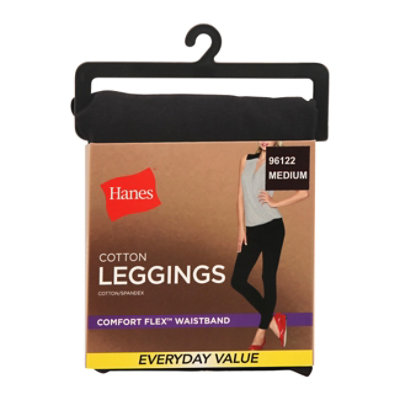 Hanes Med Cttn Legging Blk Val - 1 EA - Star Market