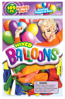 Ja Ru Mixed Balloons - 100 CT - Image 1