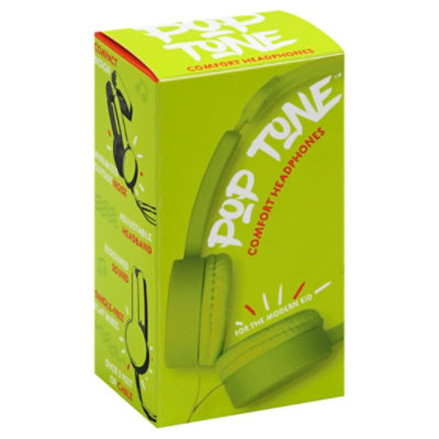 Pop Tone Comfort Head Phones Lime - 1 CT - Image 1