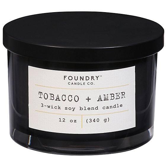 Foundry Jar Candle Tobacco Amber 12 Oz - 12 OZ