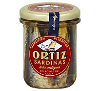 Ortiz Sardines A La Antigua In Olive Oil - Skin On Glass Jar - 190 GR
