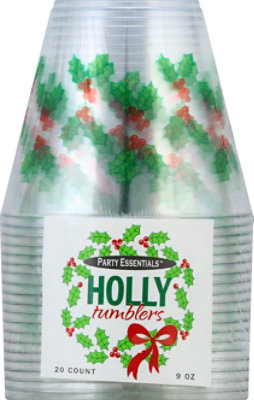 Party Essentials 9 Oz Cups Holly Tumbler - 20 CT - Image 2