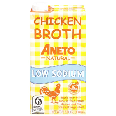 Aneto Low Sodium 100% Natural Chicken Broth - 34 Fl. Oz. - Image 3