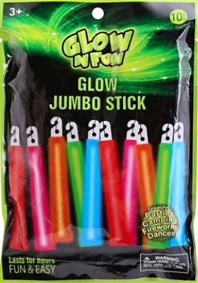 Glow N Fun 10 Pack Glow Jumbo Sticks - Each - Image 2
