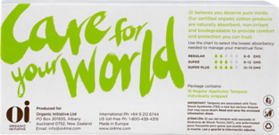 Organic Initiatives Tampons Regular - 16 CT - Image 3