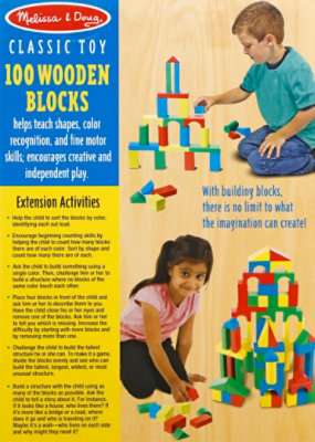 Melissa & Doug Wooden Blocks Set 100 Count - Each - Image 3