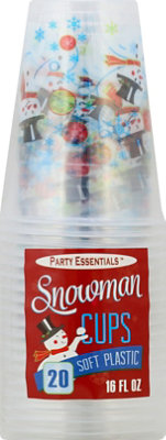 Party Essentials Snowman Cups 16oz - 20 CT - Image 2