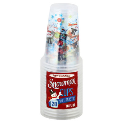 Party Essentials Snowman Cups 16oz - 20 CT - Image 1