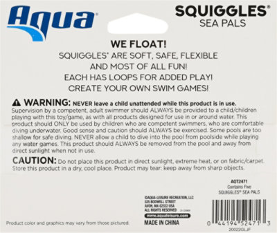 Aqua Leisure 5 Pack Squiggles Sea Pals Dive Toys 1 Count - Each - Image 4