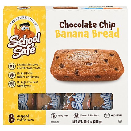 School Safe Banana Chocolate Chip Muffins Bars 8 Count - 10.4 OZ - Image 1