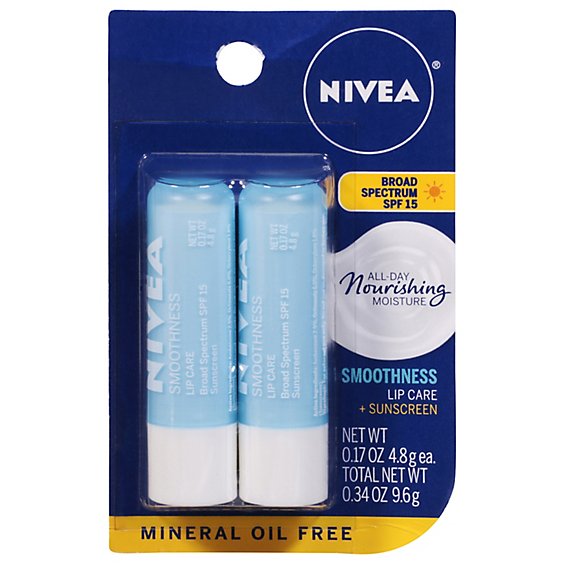 Nivea Hydrating Dual Pk Lip Balm - .34 OZ