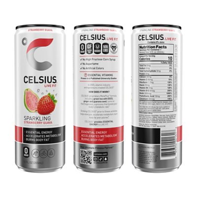 Celsius Originals Sparkling Strawberry Guava Single Can - 12 FZ - Image 2