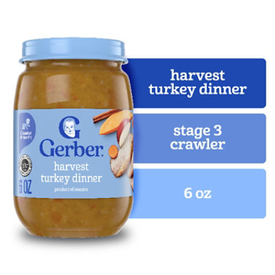 Gerber 3rd Foods Mealtime for Baby Harvest Turkey Dinner Baby Food Jar - 6 Oz - Image 1