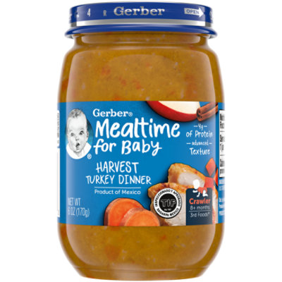 Gerber 3rd Foods Mealtime for Baby Harvest Turkey Dinner Baby Food Jar - 6 Oz - Image 1