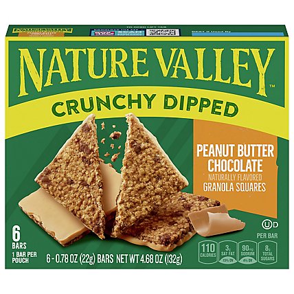 Nature Valley Crunchy Dipped Peanut Butter Chocolate Granola Squares - 6-4.68 Oz - Image 3