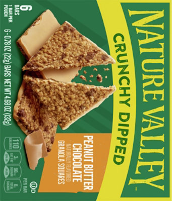 Nature Valley Crunchy Dipped Peanut Butter Chocolate Granola Squares - 6-4.68 Oz - Image 6