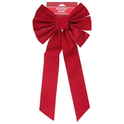IG Design Group Americas Inc 10x22 Inch Red Flocked Bow - Each - Image 1