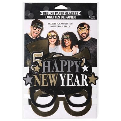 Signature Select Deluxe Paper Glasses Happy New Year - 4 Count - Image 2