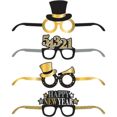 Deluxe New Year Glasses 4 Count - Each - Image 1