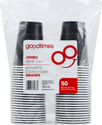 Goodtimes Jumbo Drink Cups Black 50 Count -  16 Oz - Image 3