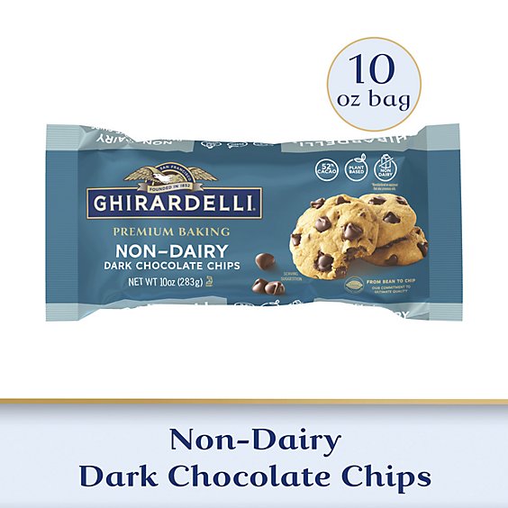 Ghirardelli Non Dairy Dark Chocolate Premium Baking Chips Bag - 10 Oz