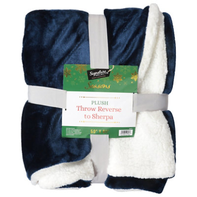 Signature SELECT Seasons Solid Color Plush Velvet Throw Colors May Vary 30 by 40 Inch - Each - Image 1