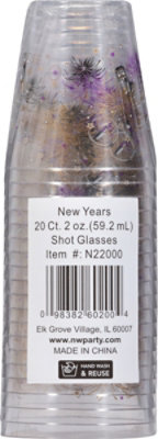 Party Essentials Happy New Year 2 Oz Plastic Shot Glasses - 20 Count - Image 3