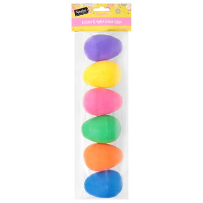 Signature SELECT Seasons Easter Bright Color Eggs 3.5 Inch 6 Count - Each - Image 1