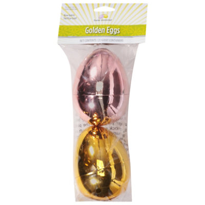 Easter Unlimited Gold & Rose Eggs 4 Inch 2 Count - Each - Image 1