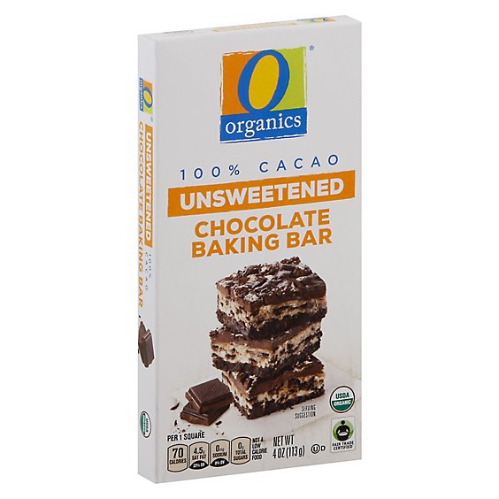 O Organics 100% Unsweetened Chocolate Baking Bar - 4 Oz
