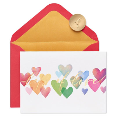 Papyrus Rainbow Hearts Lots of Love Valentine's Day Card - Each - Image 1