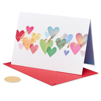 Papyrus Rainbow Hearts Lots of Love Valentine's Day Card - Each - Image 5