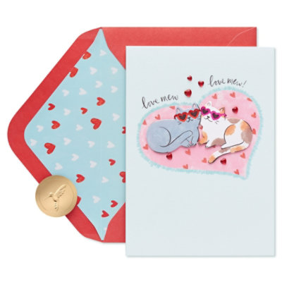 Papyrus Love Mew Cats Valentine's Day Card - Each - Image 1