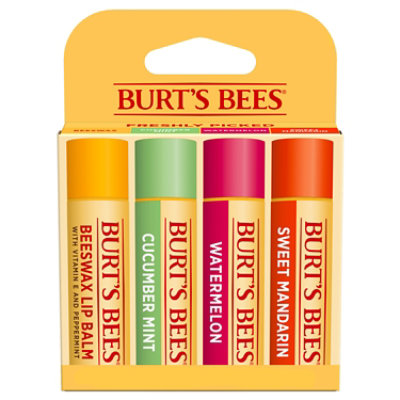 Burt's Bees Freshly Picked 100% Natural Moisturizing Lip Balm Variety Pack - 4 Count - Image 1