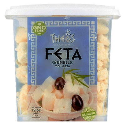 Theos Traditional Feta Cheese Crumbles - 12 OZ - Image 1