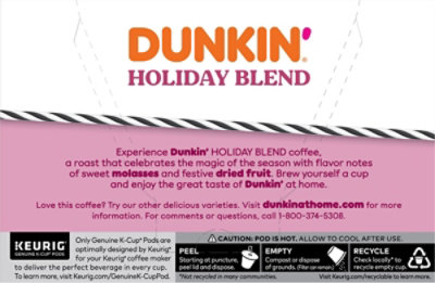 Dunkin Donuts Coffee Holiday Blend K-Cups - 10 Ct. - Image 5