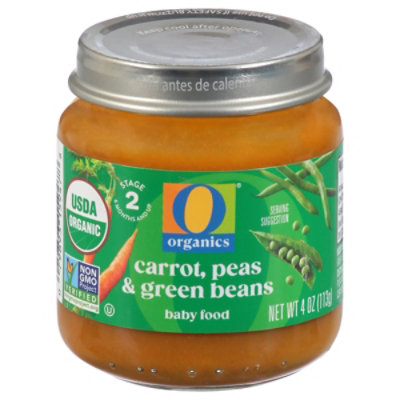 O Organics Baby Food Carrot Pea Green Bean - 4 Oz