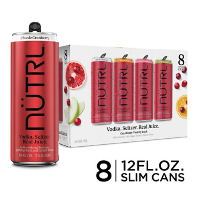 Nutrl Cranberry Gluten Free Vodka Hard Seltzer Variety Pack In Slim Cans - 8-2 Fl. Oz. - Image 1